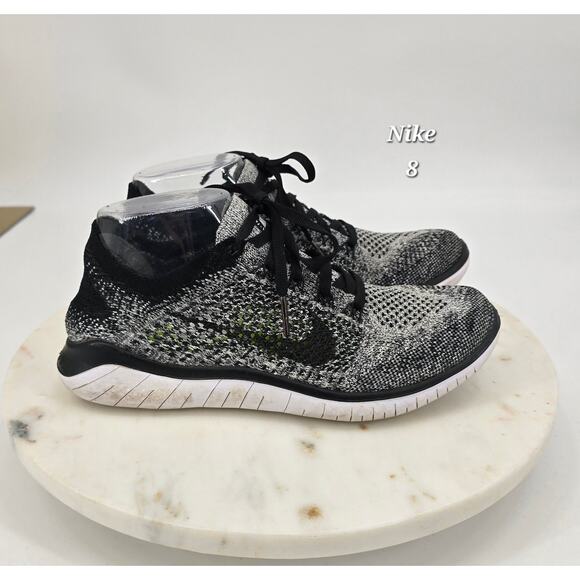 Nike Free RN Flyknit Running Shoes – Oreo Black/White – Women’s 8 - Picture 1 of 7